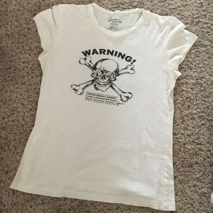 Howe Hollywood skull warning tee shirt pima cotton